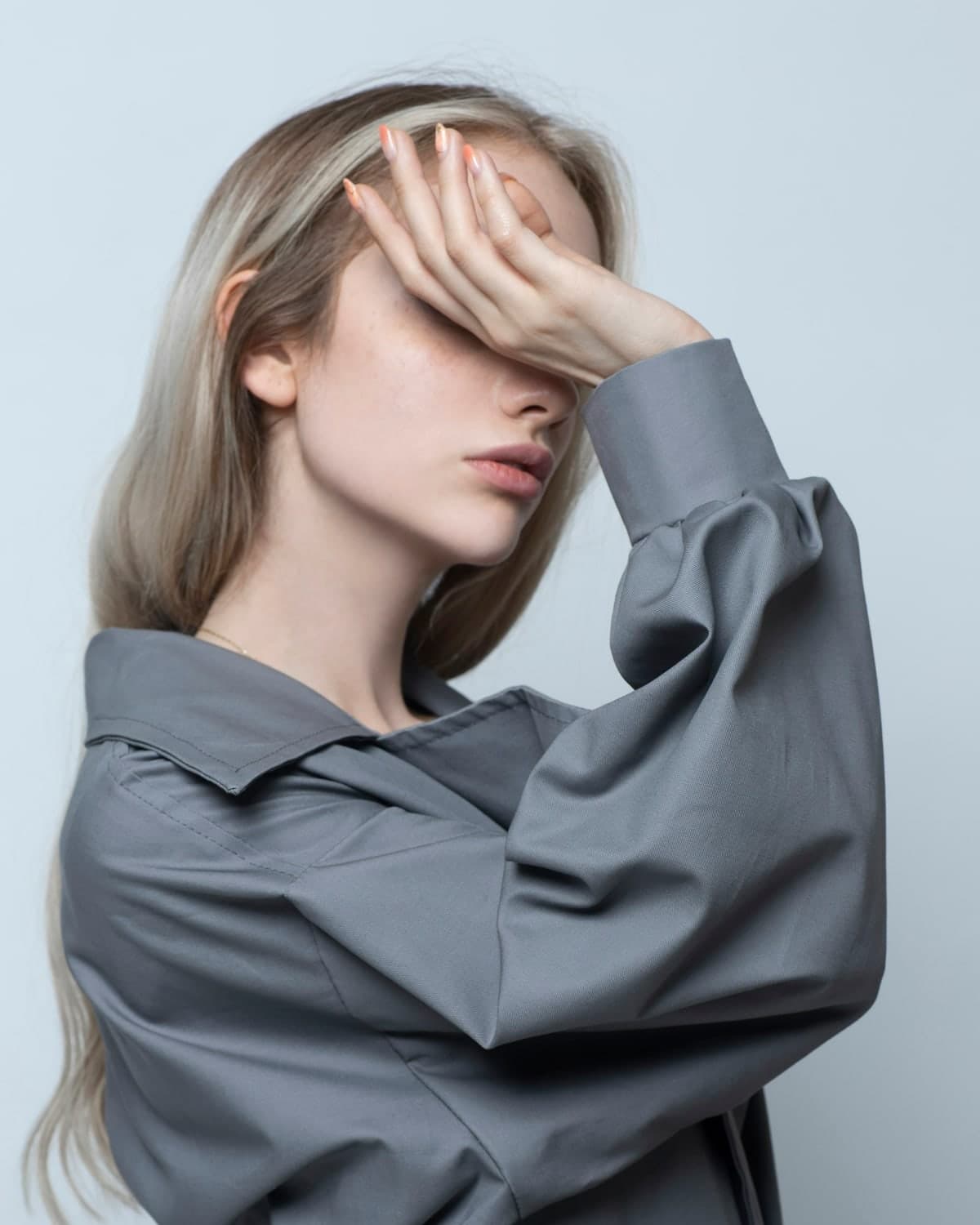 Amal Oversized Poplin Shirt in Slate