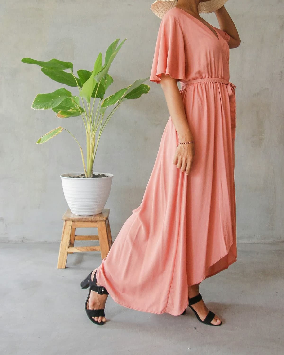 Falak Tiered Maxi Dress in Blush