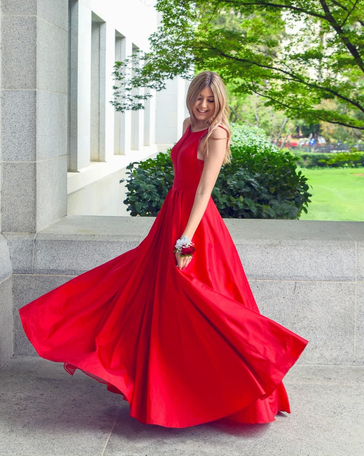 Meher Draped Occasion Gown in Scarlet
