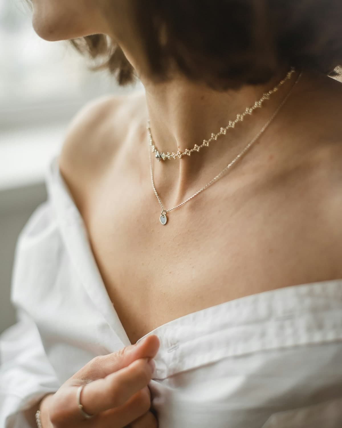 Ilaaf Layered Chain Necklace in Silver